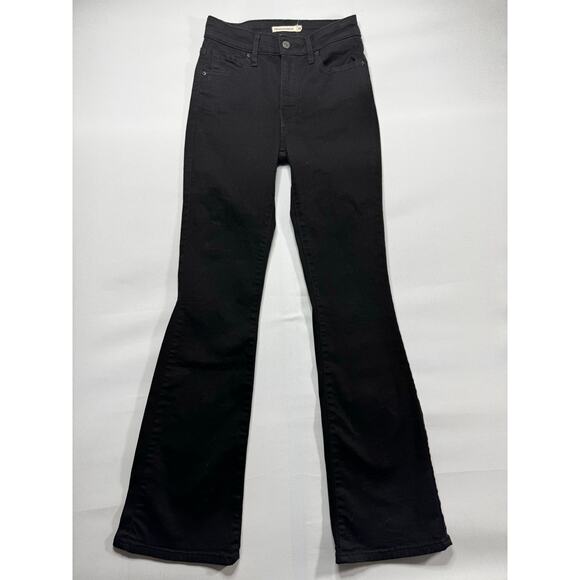 Levi's 725 Women's High Rise Bootcut Black Stretch Denim Jeans - 26x32 (25x31) - Picture 1 of 7